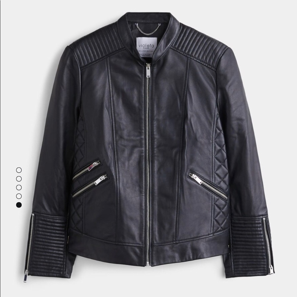 The Genuine Leather Jacket Violeta by Mango